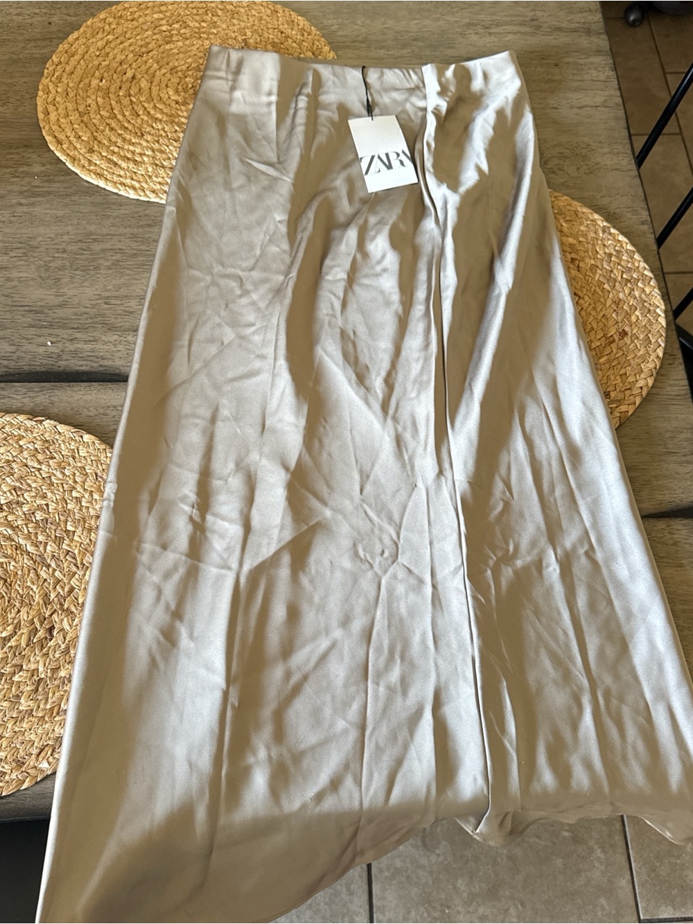 ZARA Taupe Maxi Skirt with Subtle A-Line Silhouette